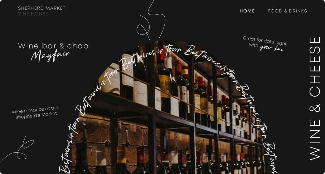 Wine bar and shop website